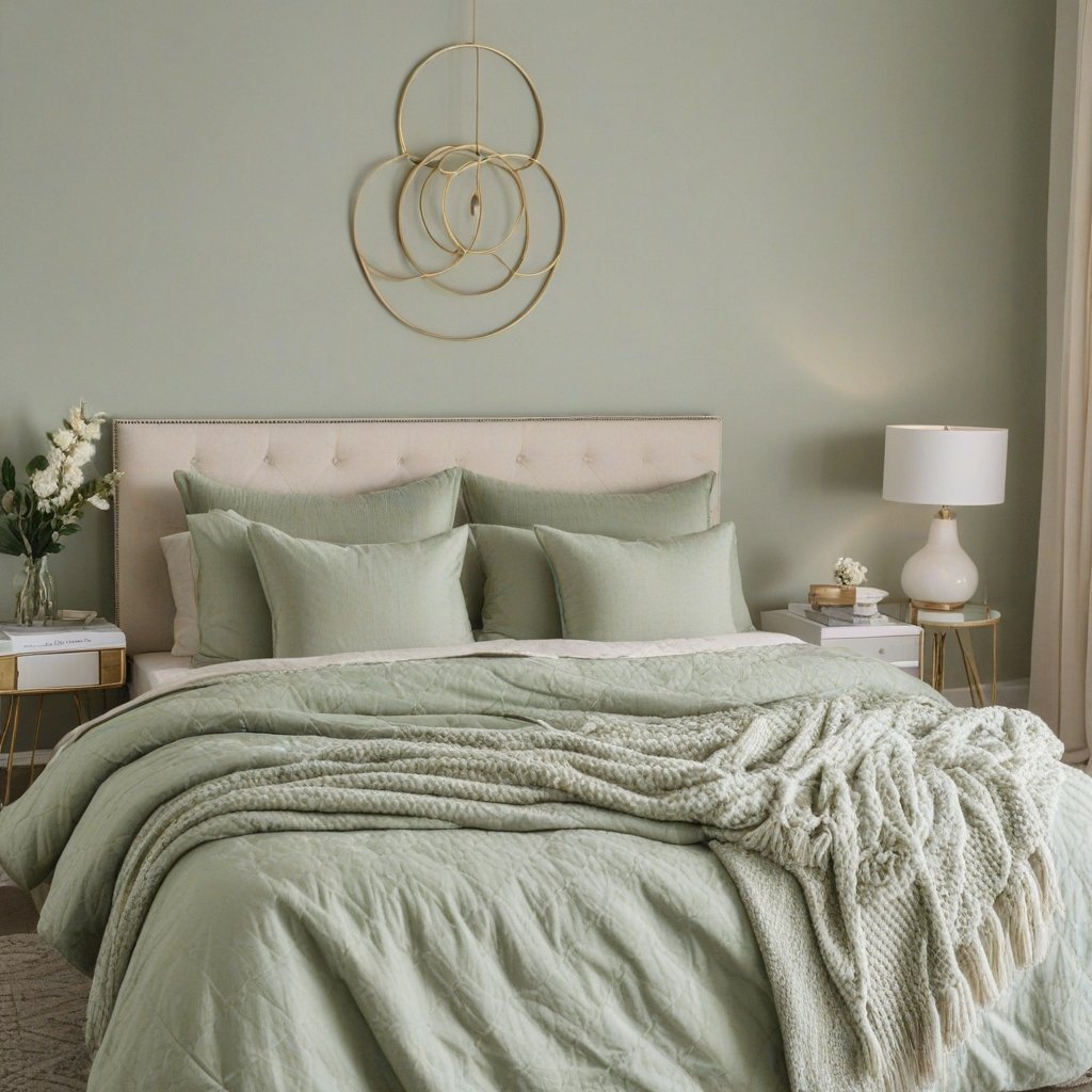 Professional styling with layered textures, coordinated pillows